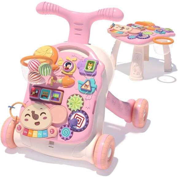 3in1 Baby Walker and Activity Center for Girl, Learning to Walk, Sit to Stand - Picture 1 of 7